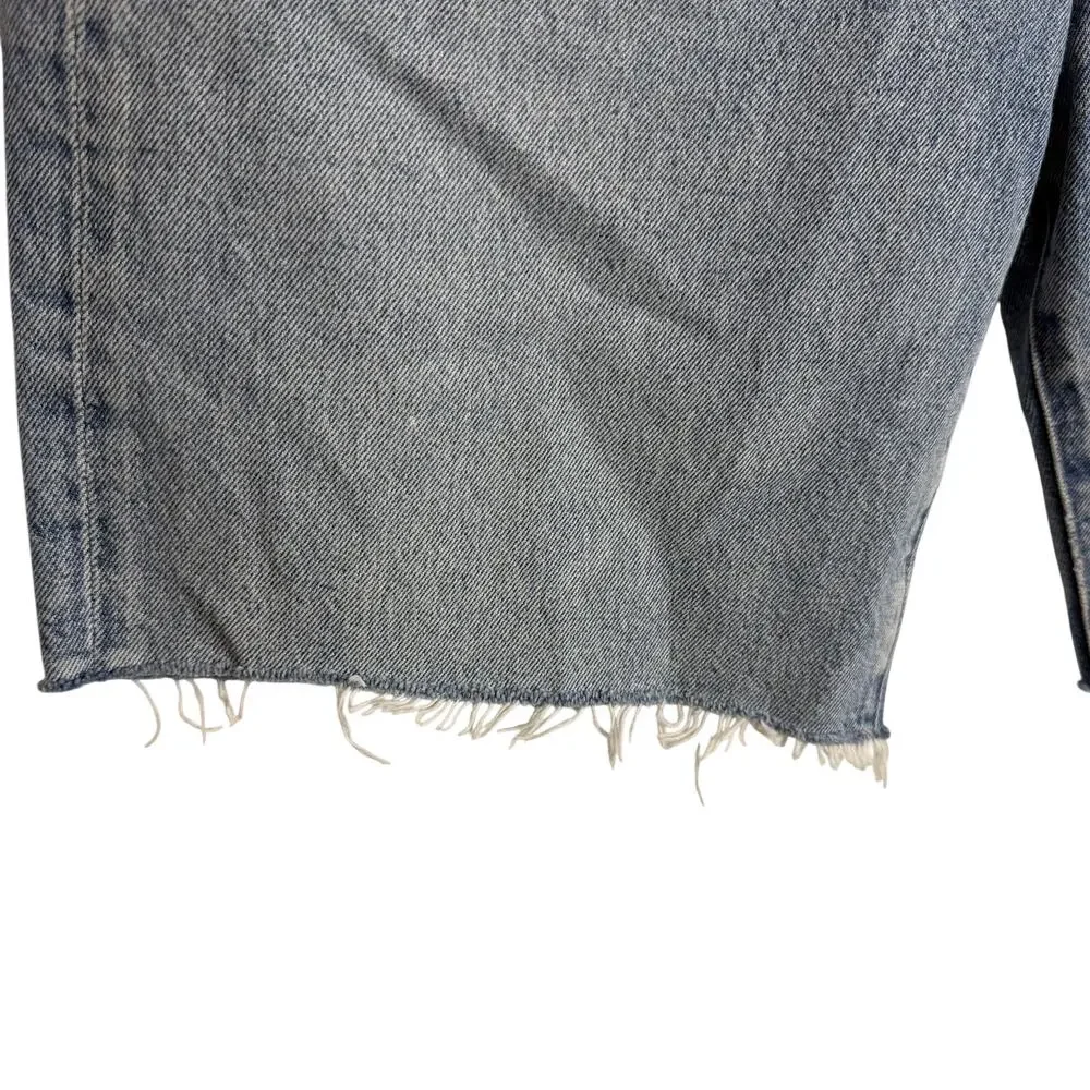 AGOLDE 90s Mid Rise Loose Denim Shorts Raw Hem Bermuda size 30 NWT